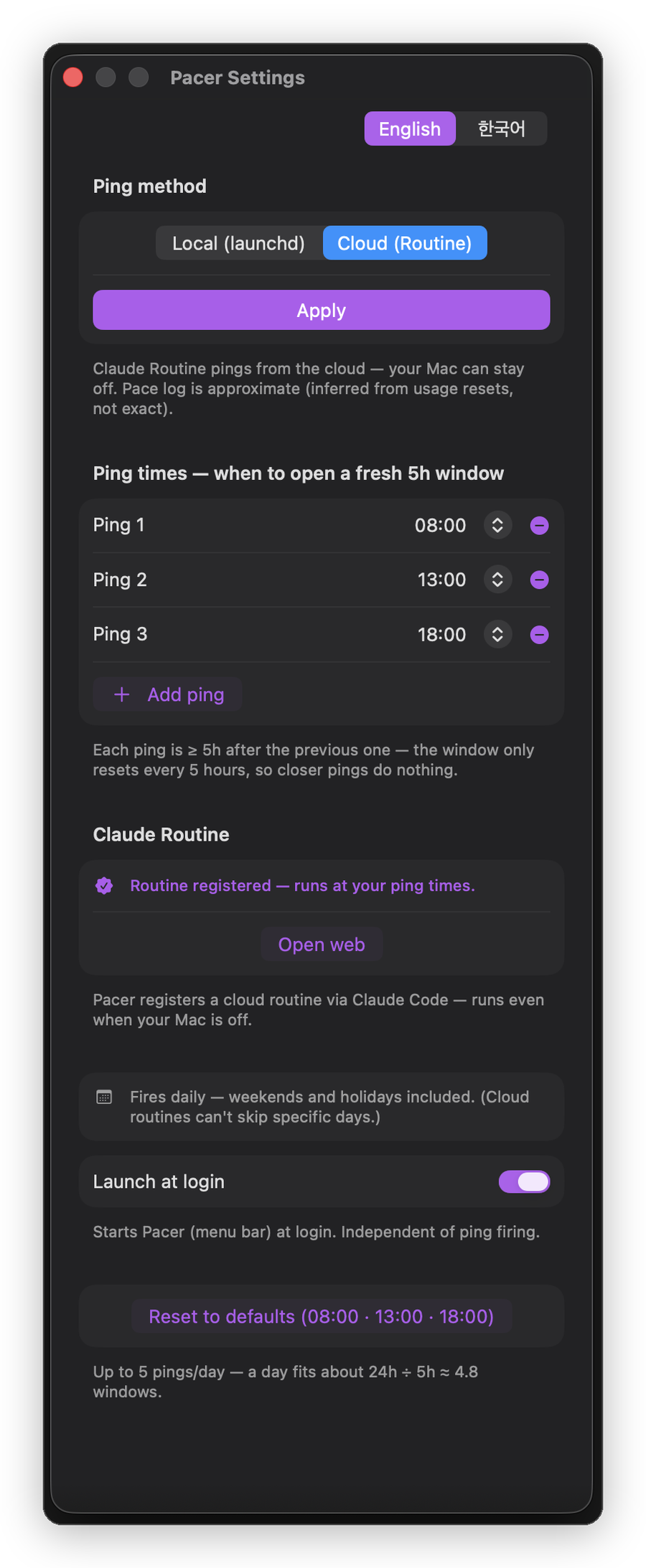 Settings Cloud