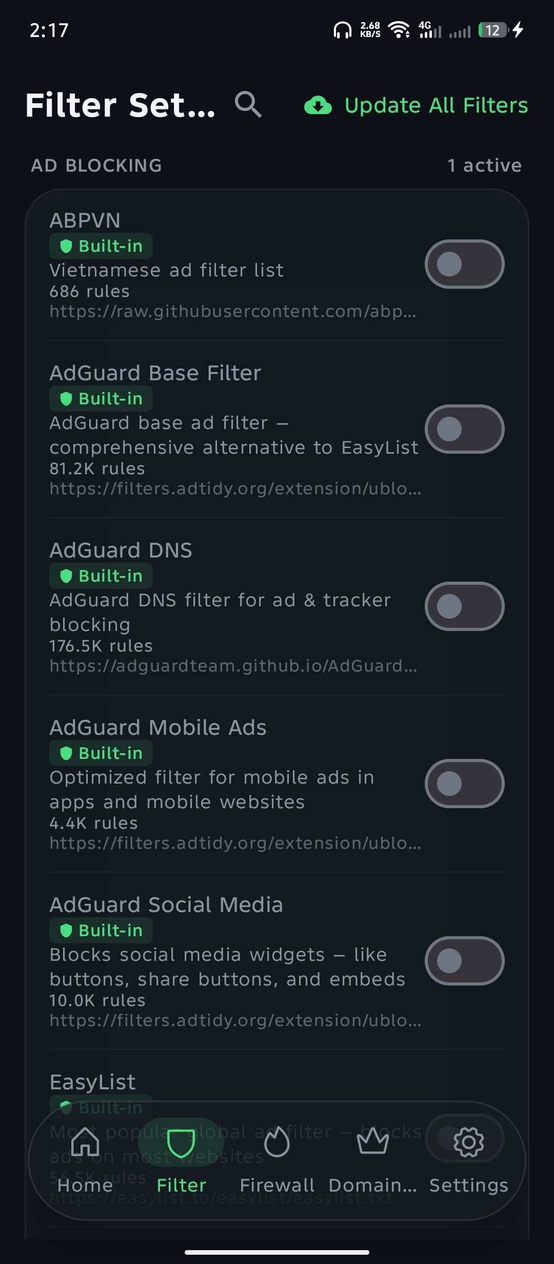 Filter Sets