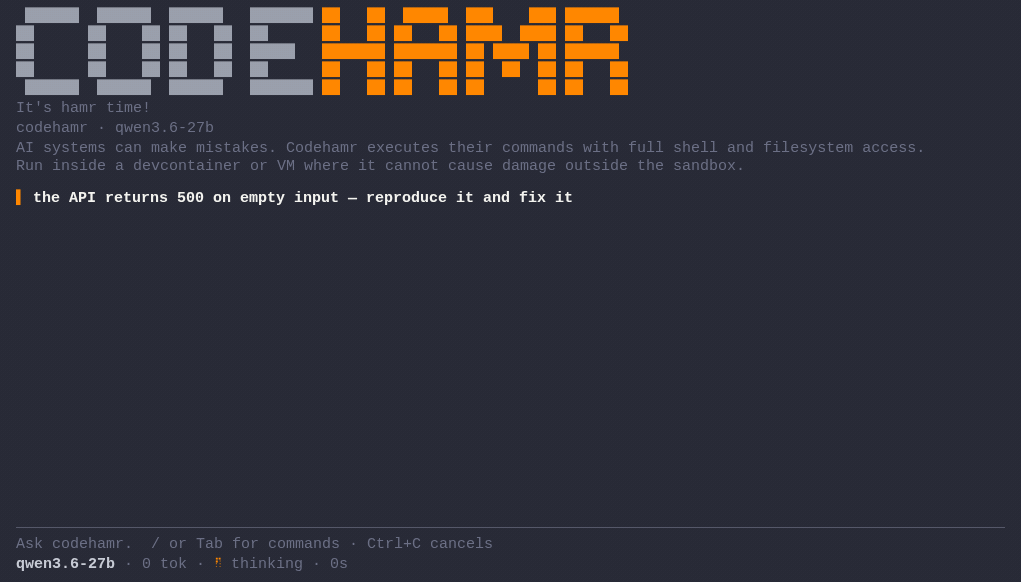 codehamr demo