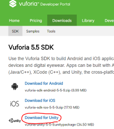 Picture of Download Vuforia SDK