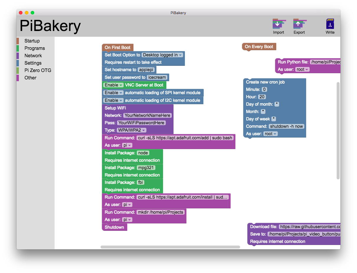 screenshot of the pibakery recipe