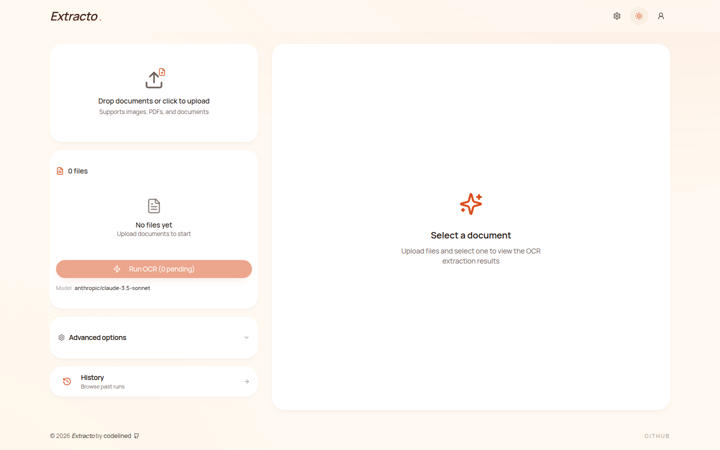 Extracto workspace