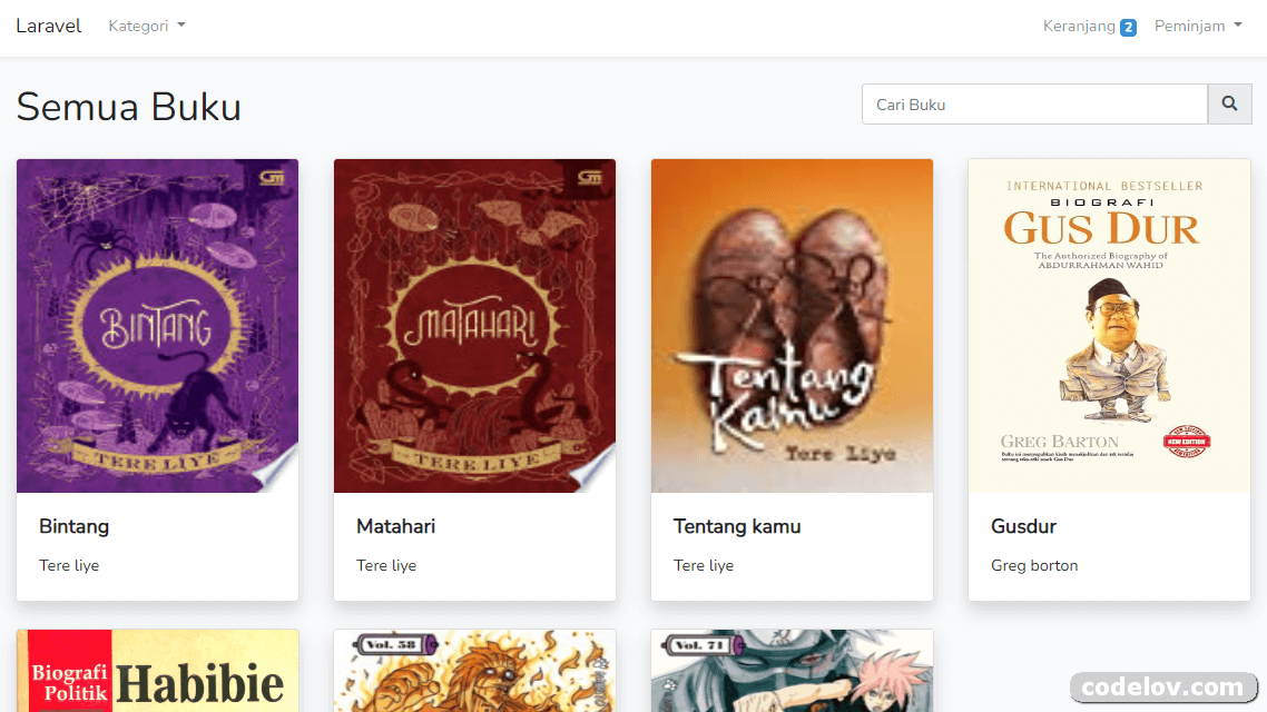 Source Code Aplikasi Perpustakaan dengan Laravel