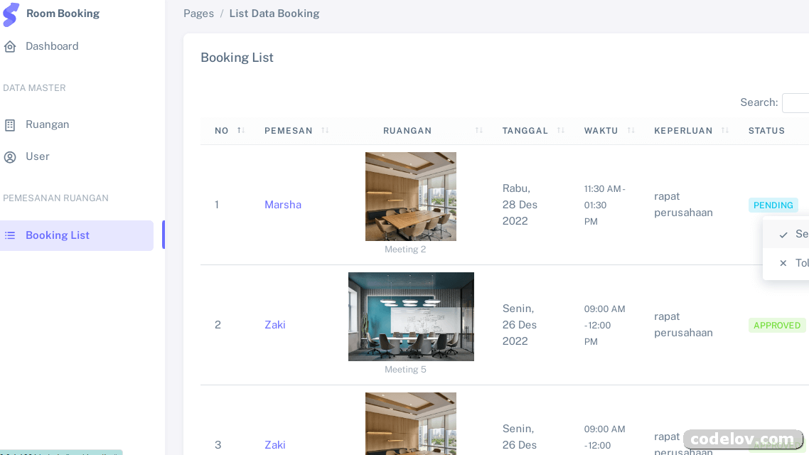 Source Code Booking Room with Laravel