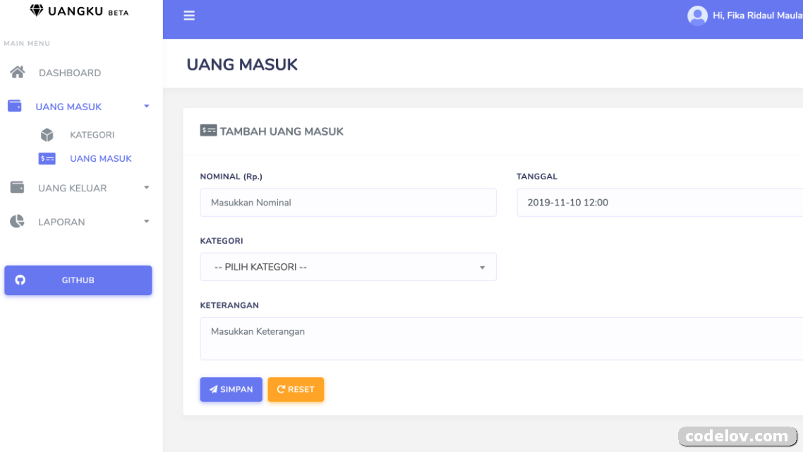 Source Code Money Management App with Laravel