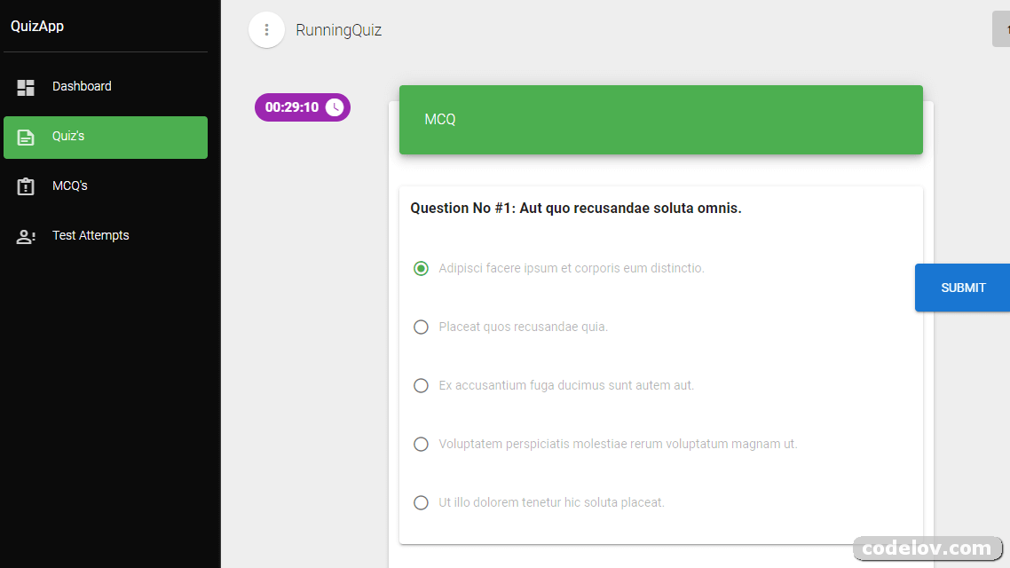 Develop Quiz App with Laravel