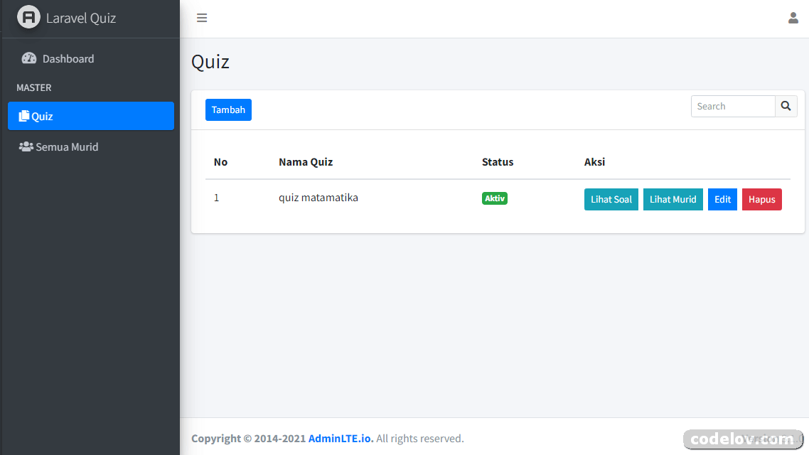 Open Source Quiz Web with Laravel