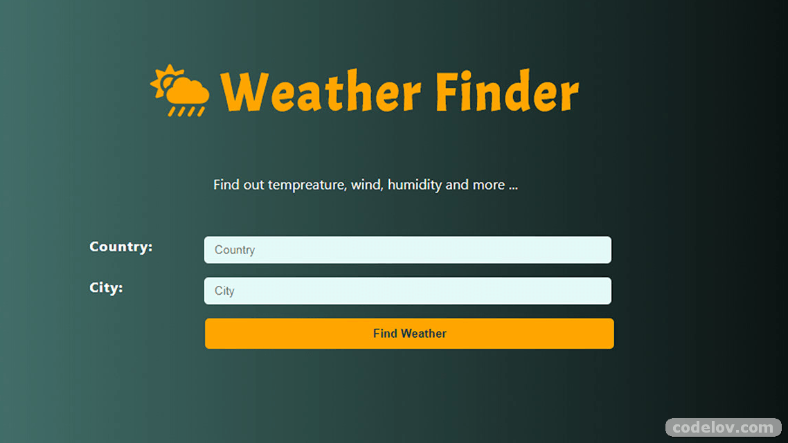 Open Source Weather Finder App with ReactJS