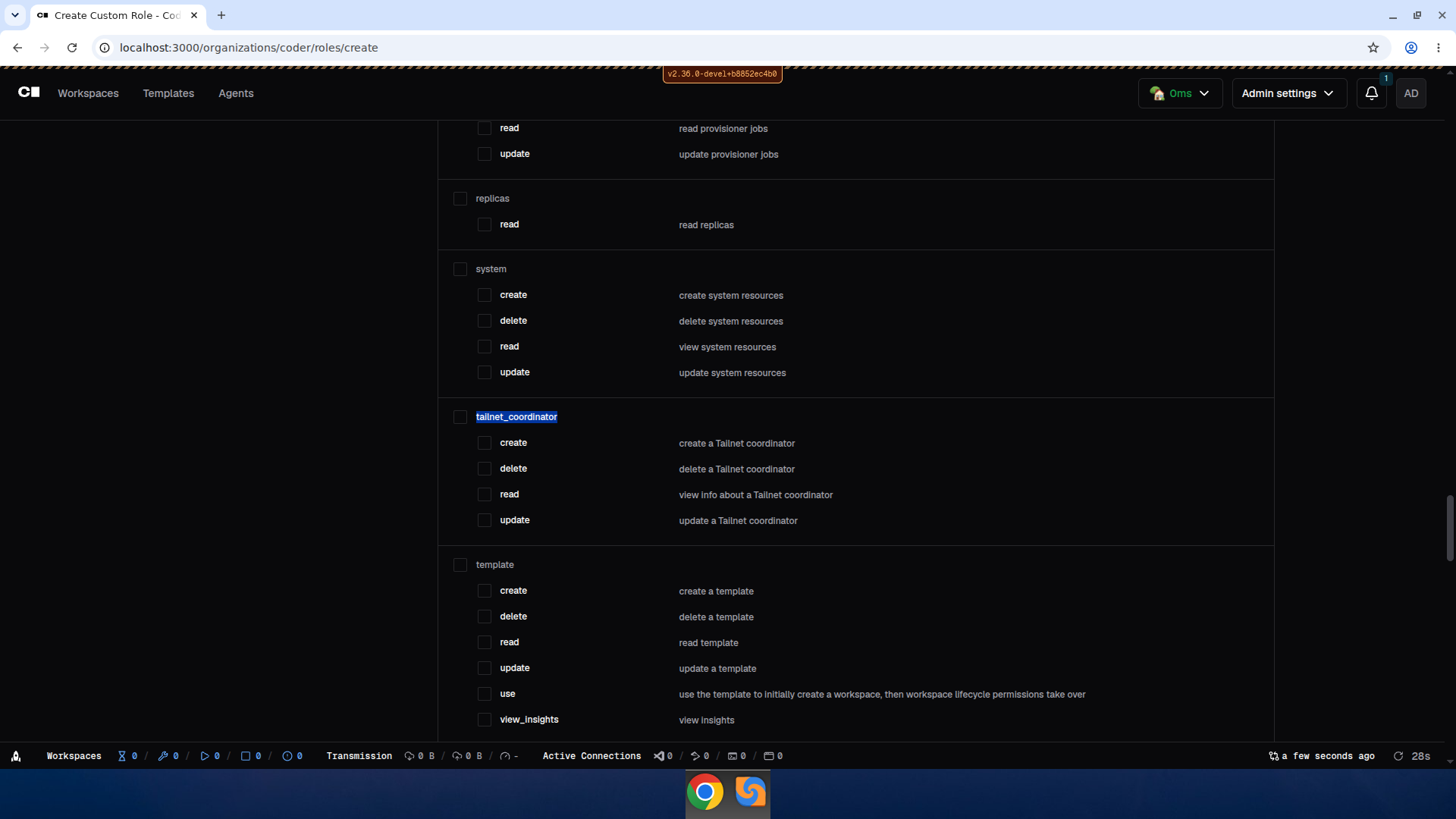 Custom role editor without the task resource