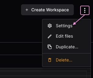 Choose Settings from the template's menu