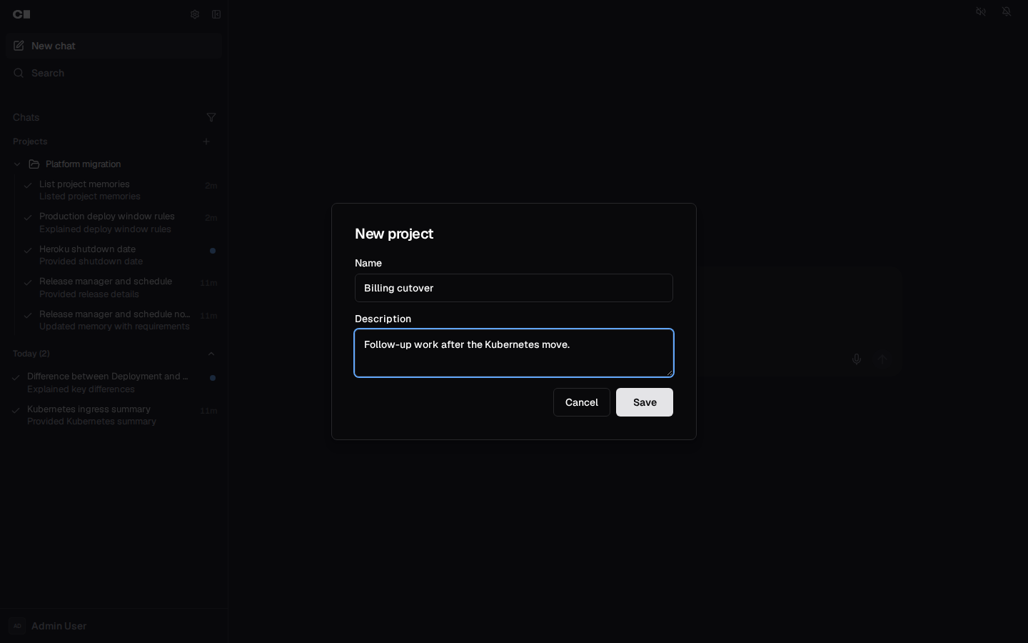 Create
project