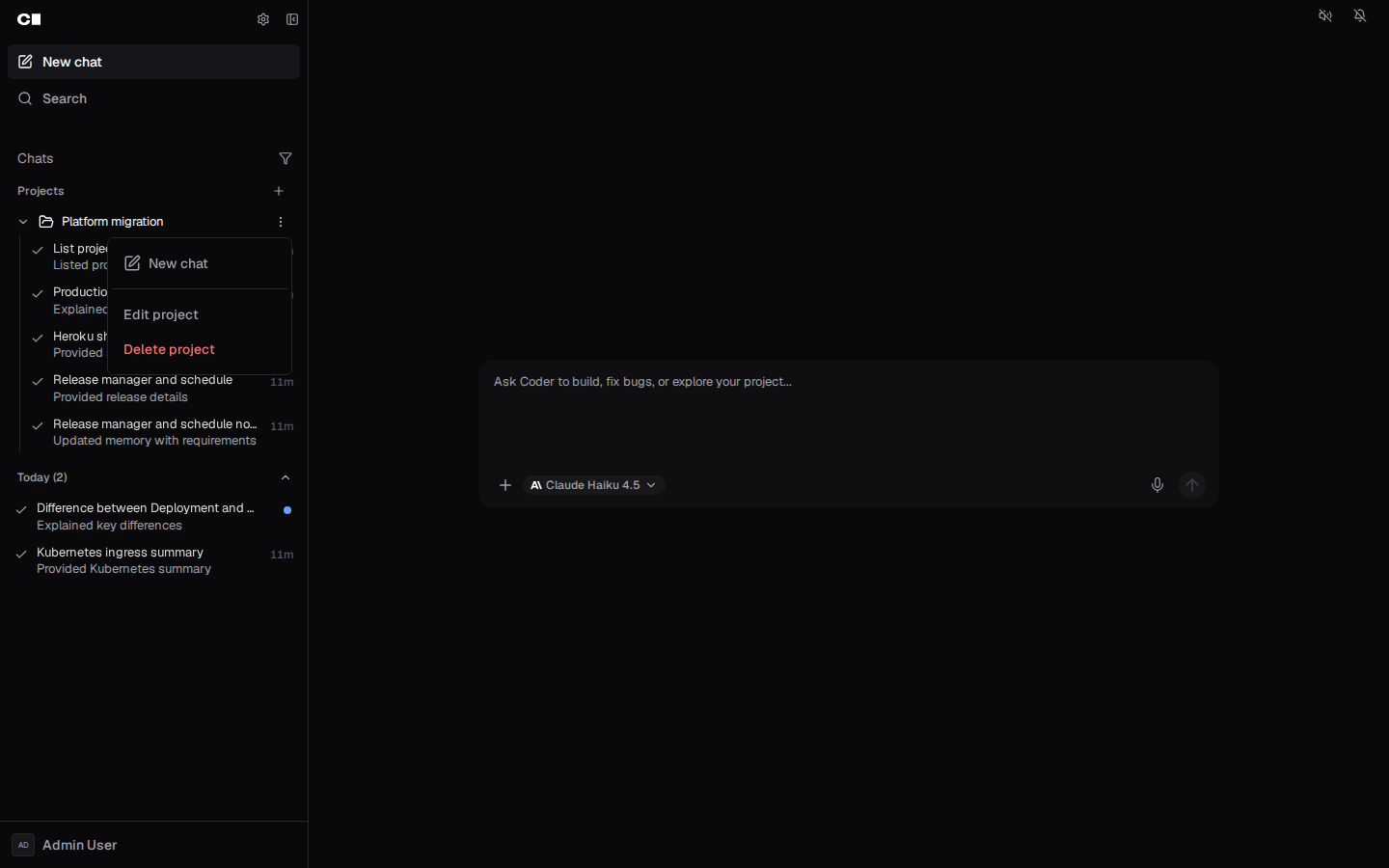 Folder
menu