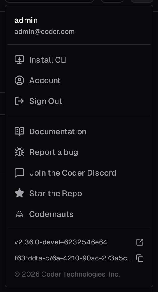 UserDropdown on main