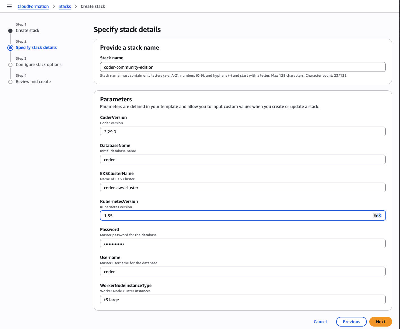 AWS Marketplace Parameters