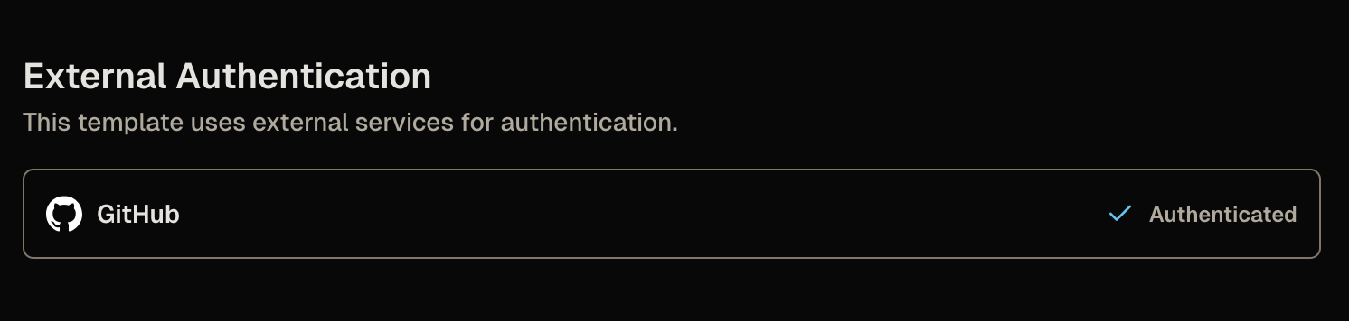 External Authentication with GitHub after logging in
