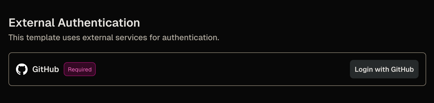 External Authentication with GitHub before logging in