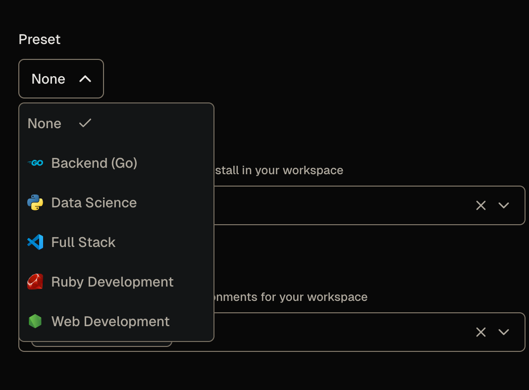 Updated presets with the Quickstart template