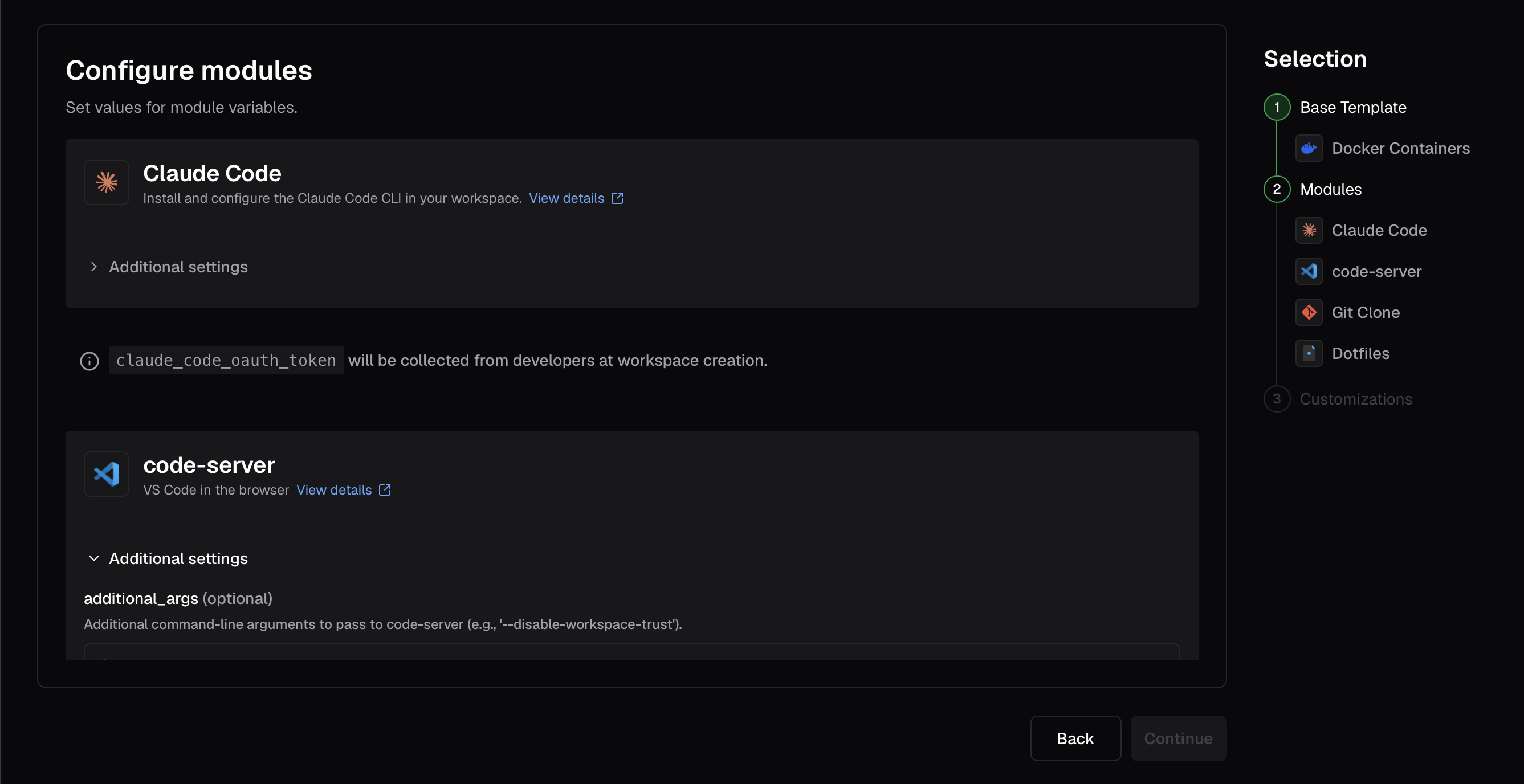 Configure module settings