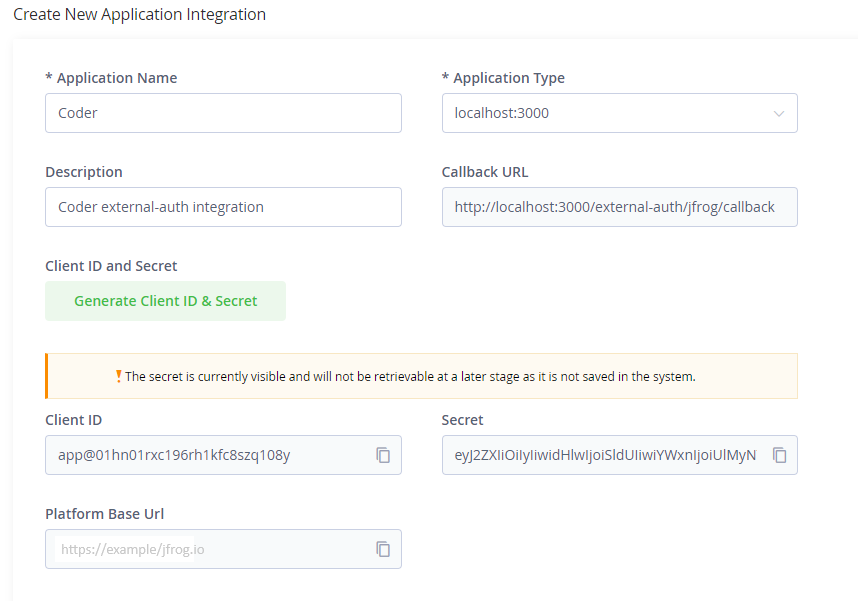 JFrog Platform new integration