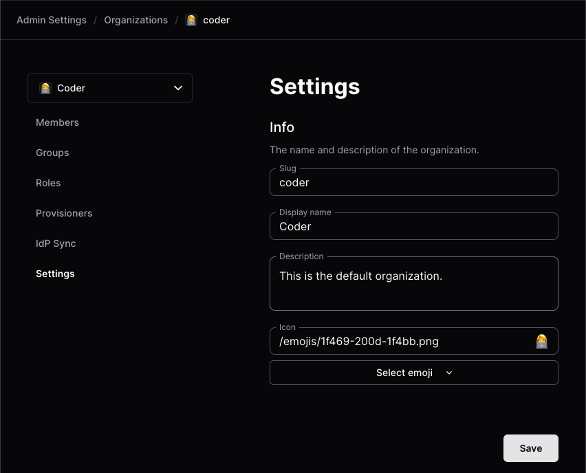 Organization Settings