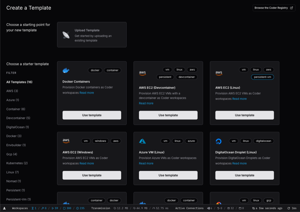 Template administrators can either create a new Template from scratch or choose a Starter Template