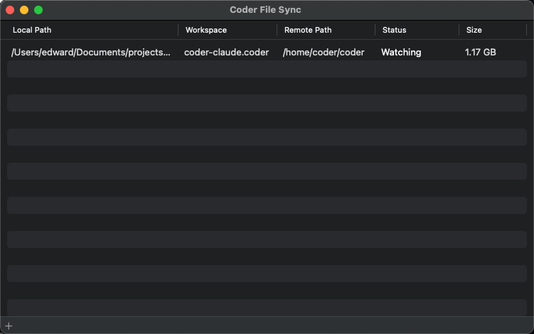 Coder Desktop File Sync watching