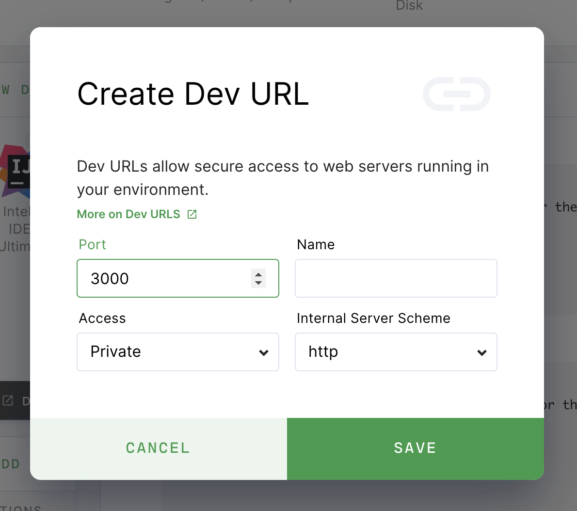 Create a dev URL