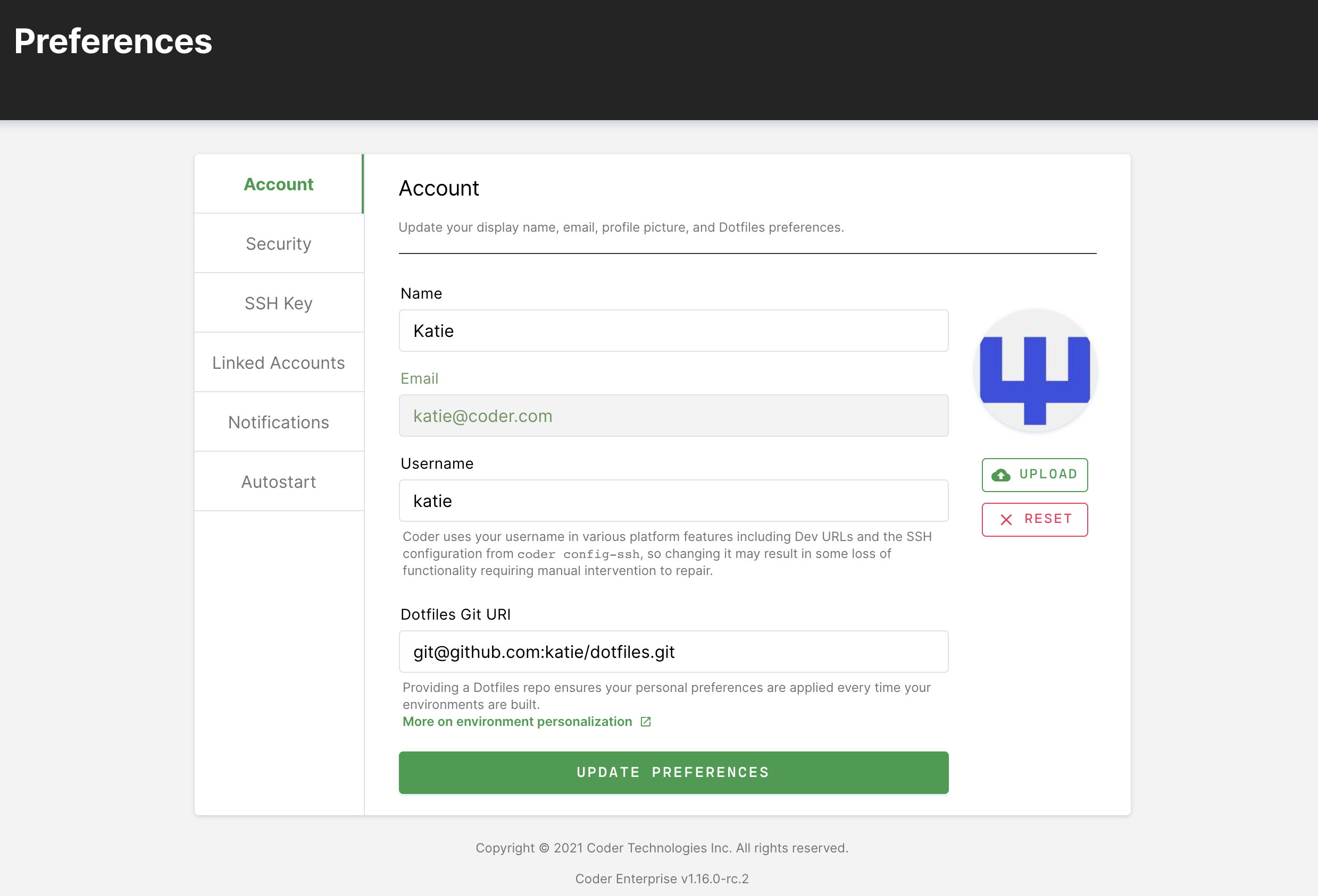 ~/personalize log output
