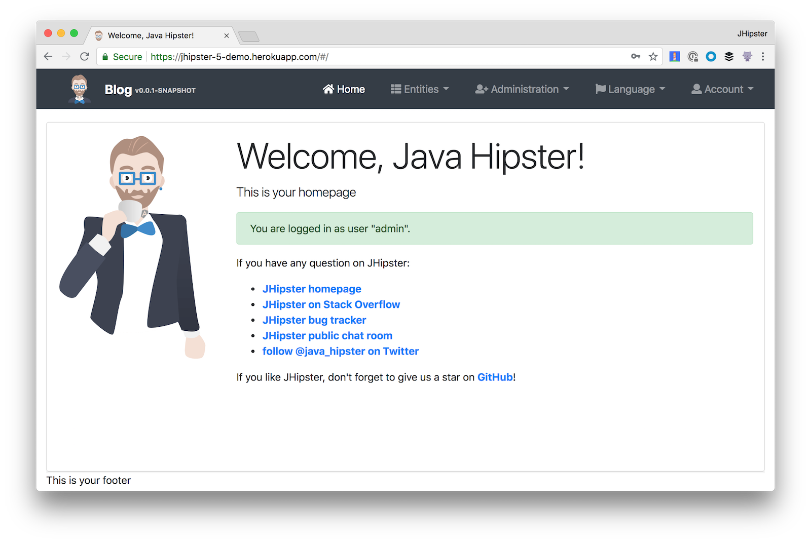 JHipster 5 Demo on Heroku