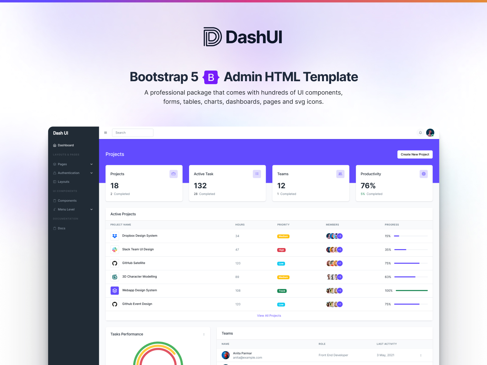 Dash-UI 网站模板截图
