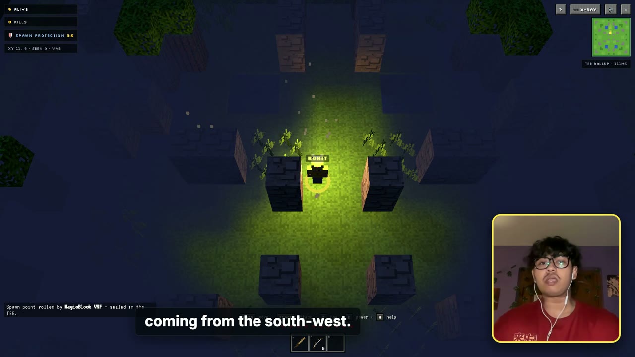 Gameplay with face bubble and caption