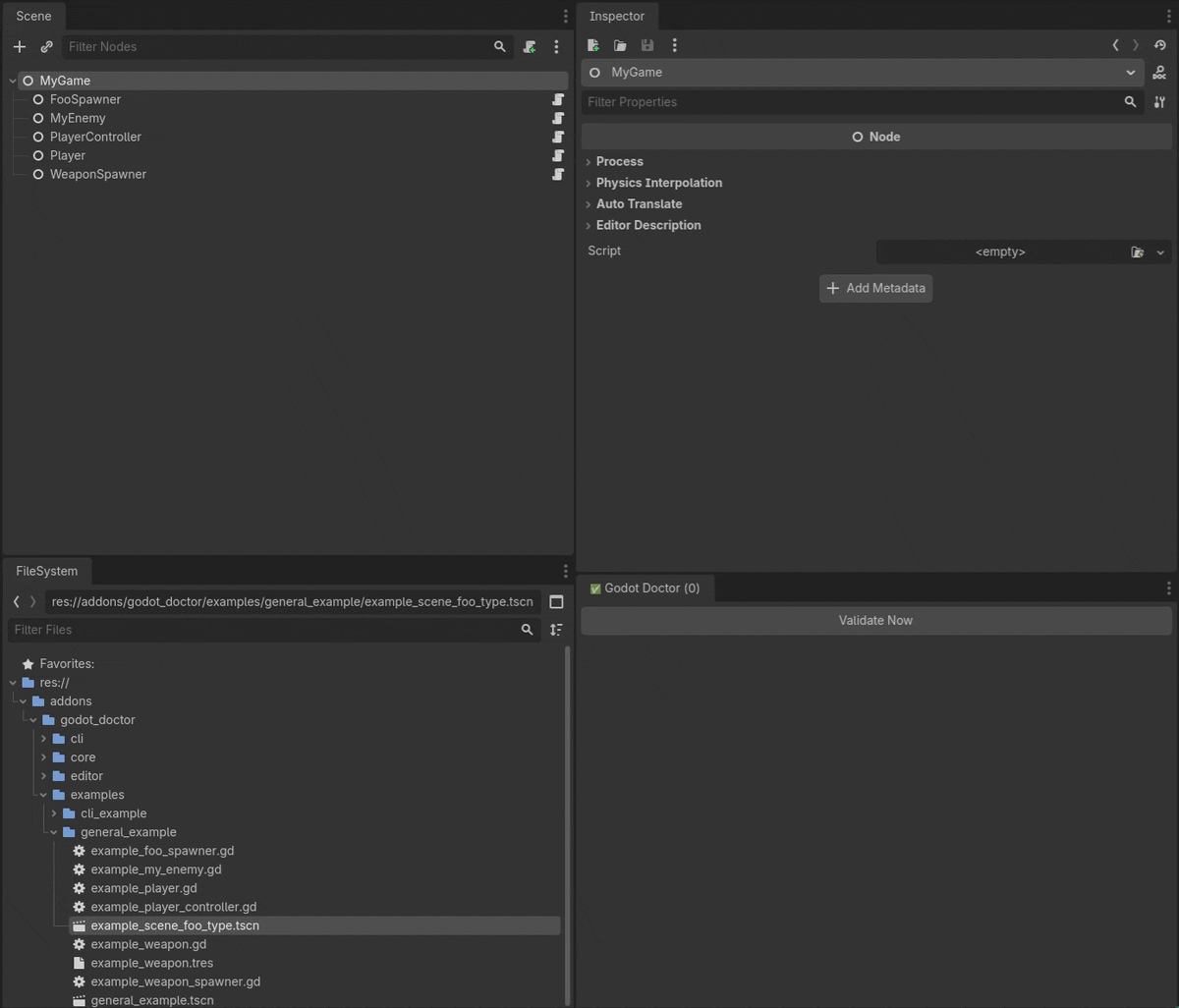 Godot Doctor Example Gif