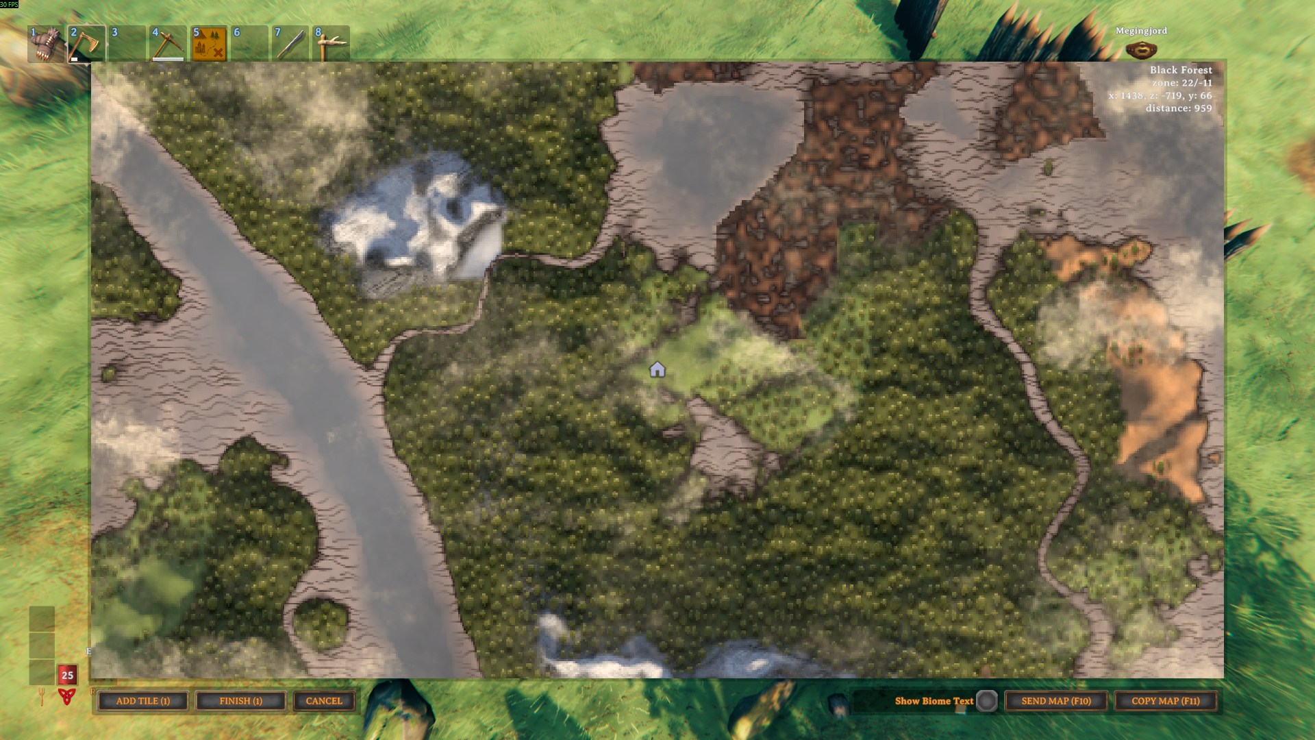 Compile panel — adding tiles