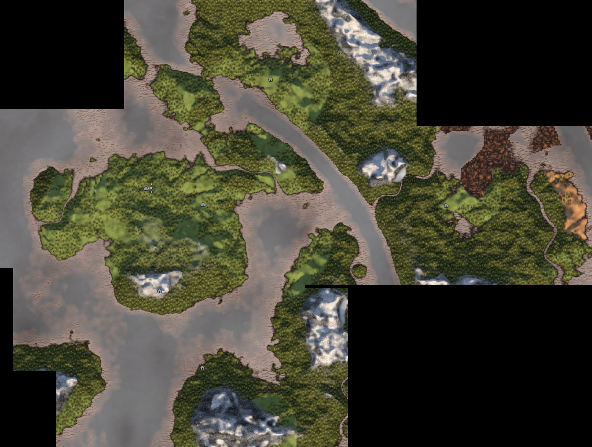 Composed map — 4 tiles stitched