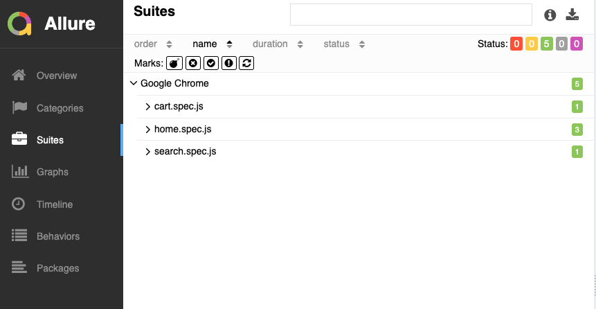 Playwright and JavaScript Test Report Expanded View