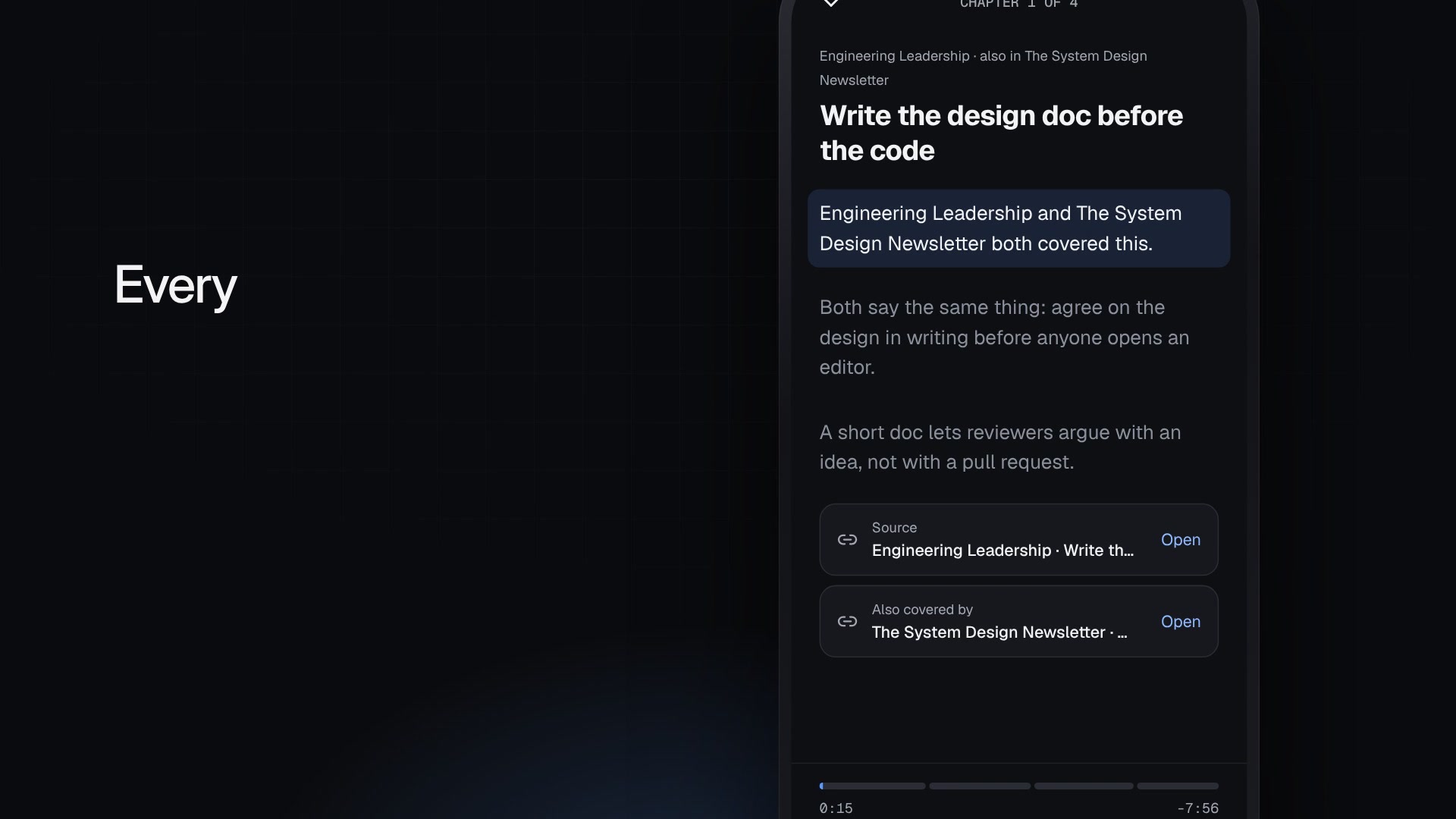 Now playing: the line being spoken is highlighted, and every source is one tap away