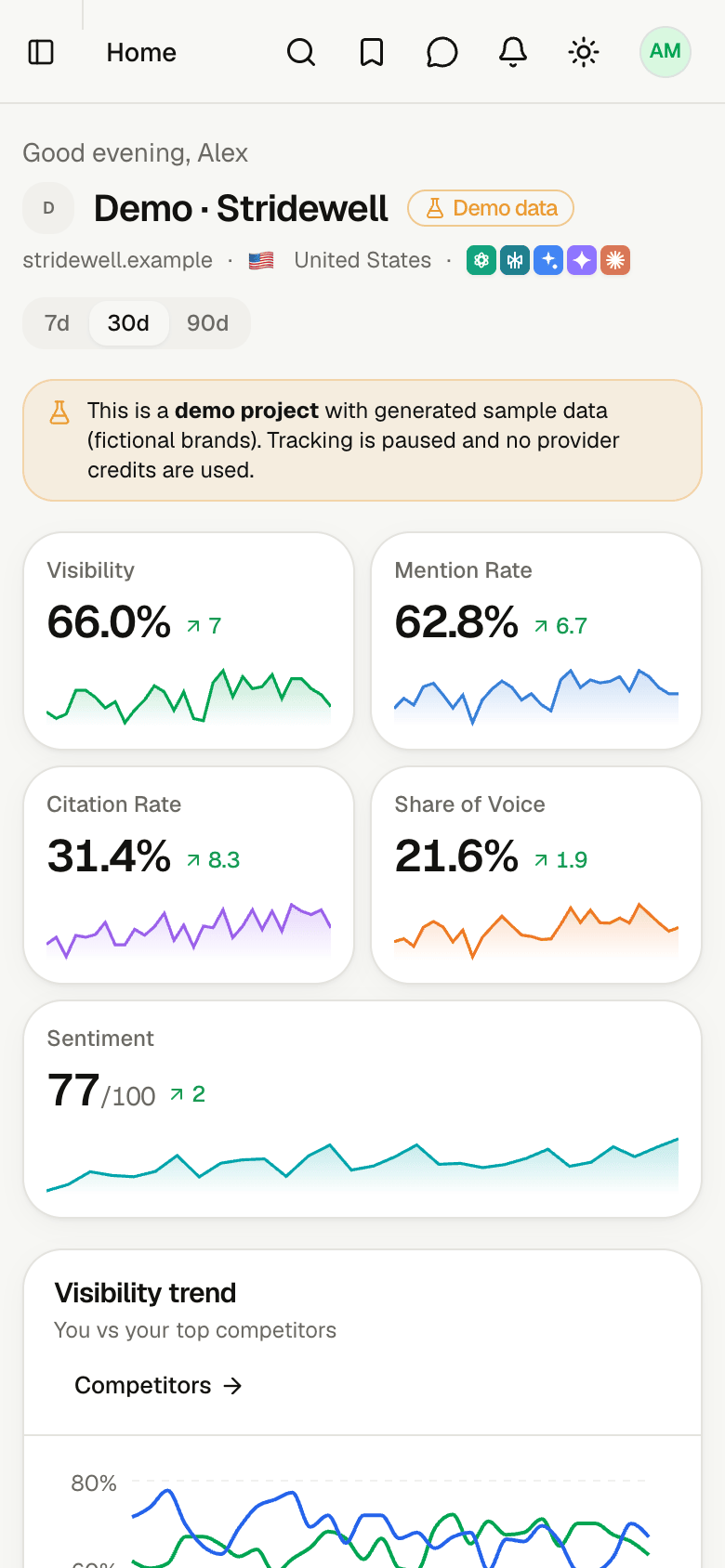 AutoSEO dashboard on a phone