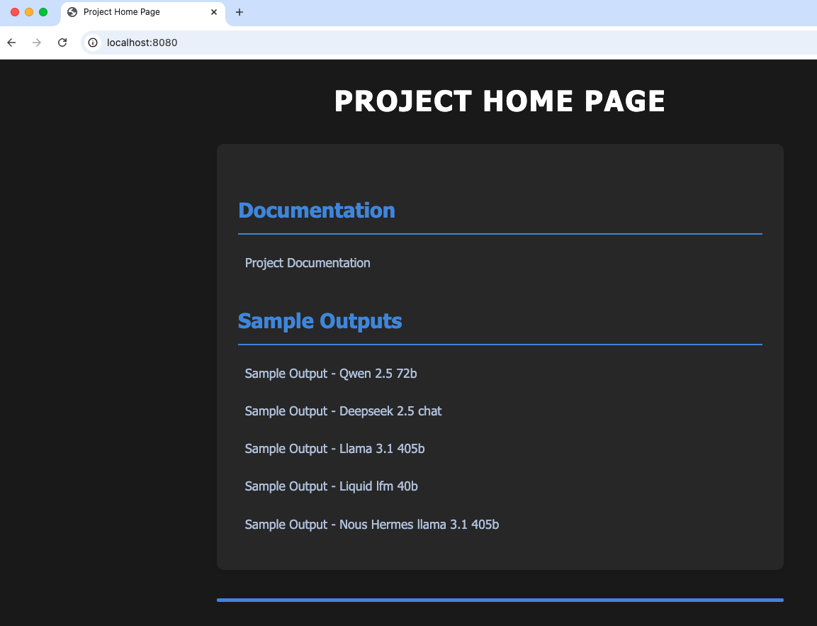 Project Docs Web Page