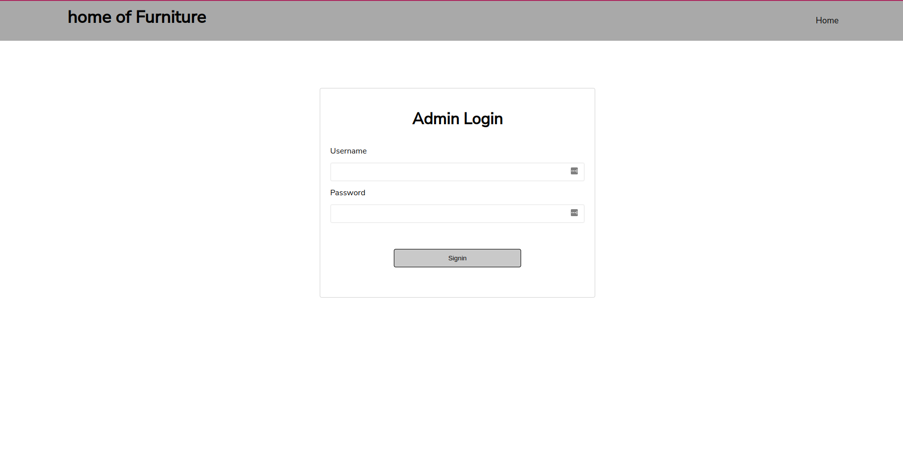 Login page