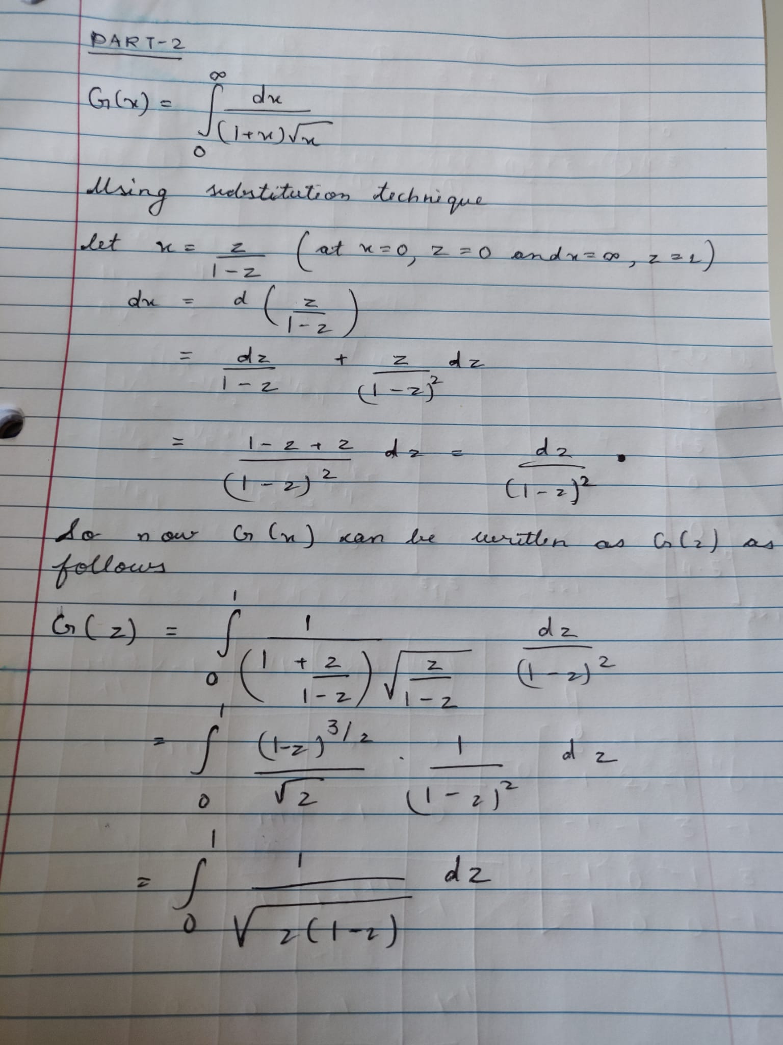 Integration by substitution