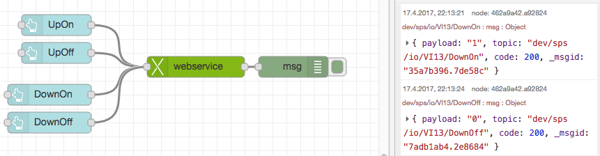 image of node-red flow for webservice