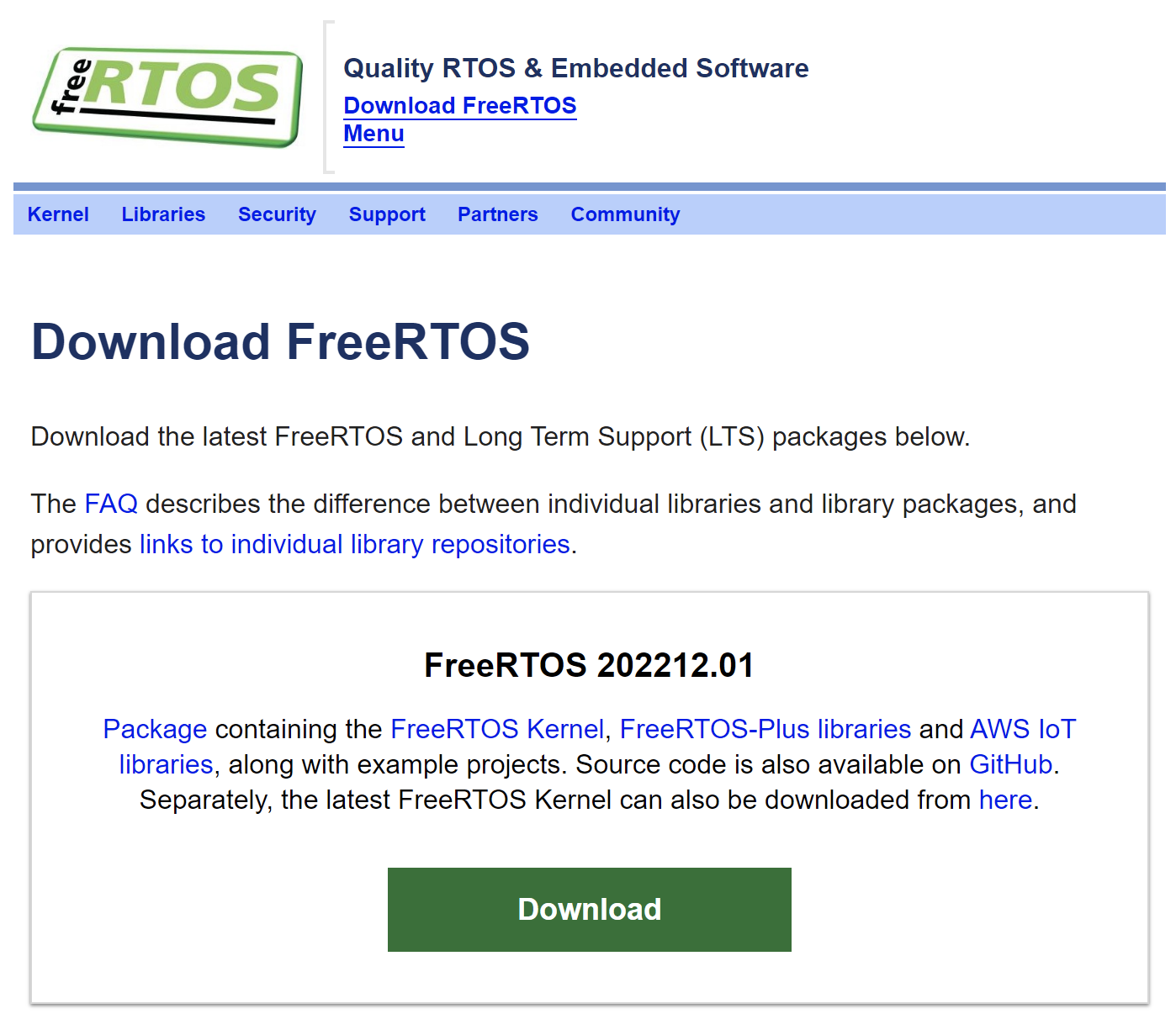 FreeRTOS download