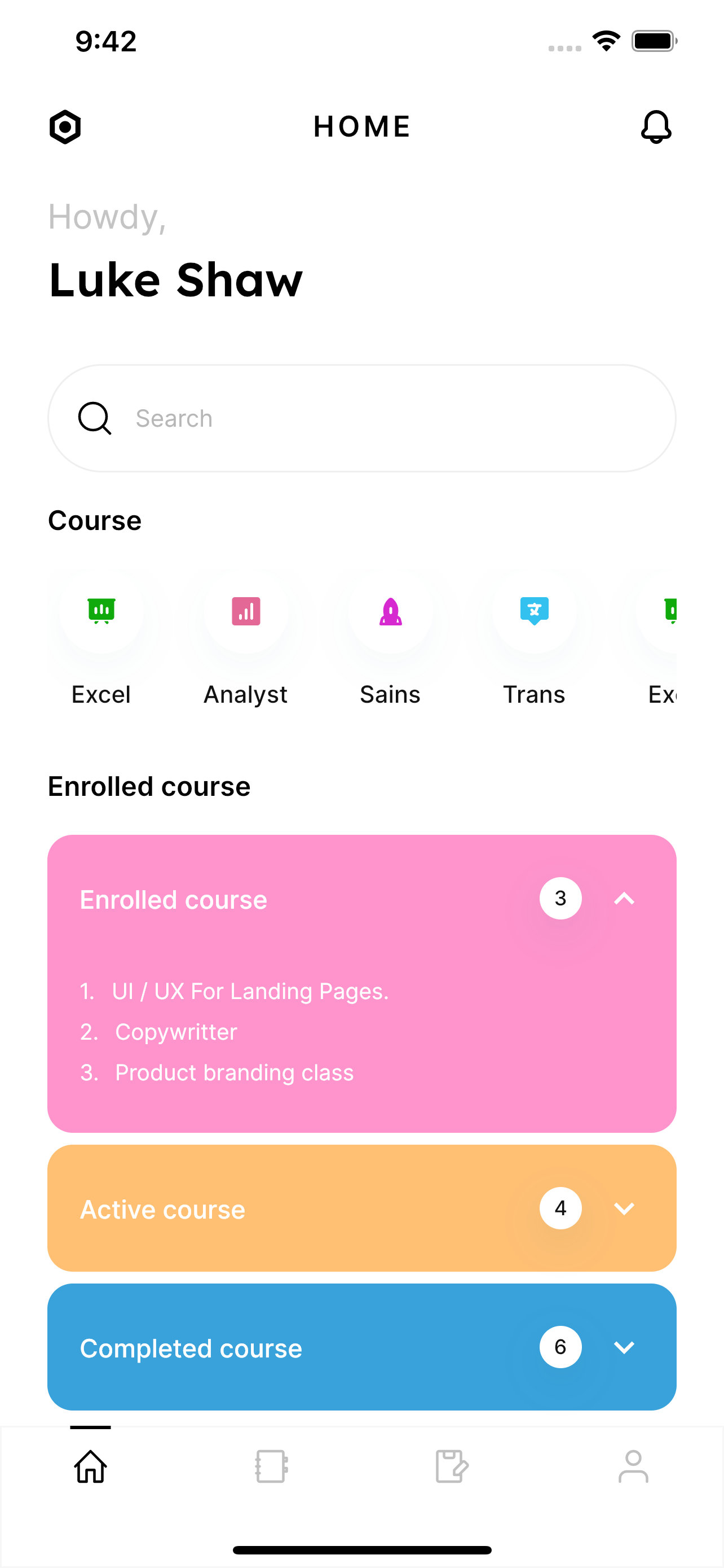 Online Course homepage
