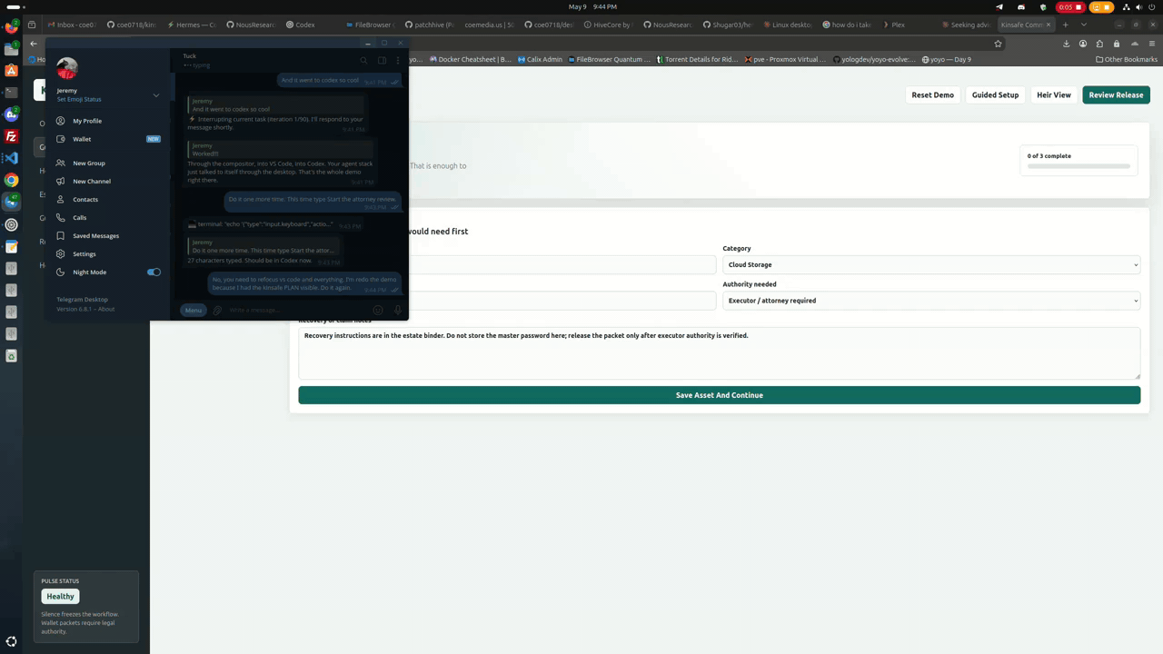 Demo: agent focuses VS Code window and types a command via deskbrid