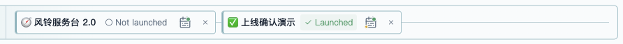 Project cards with compact Not launched and Launched status buttons