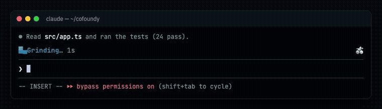 A branded Claude Code spinner in the terminal