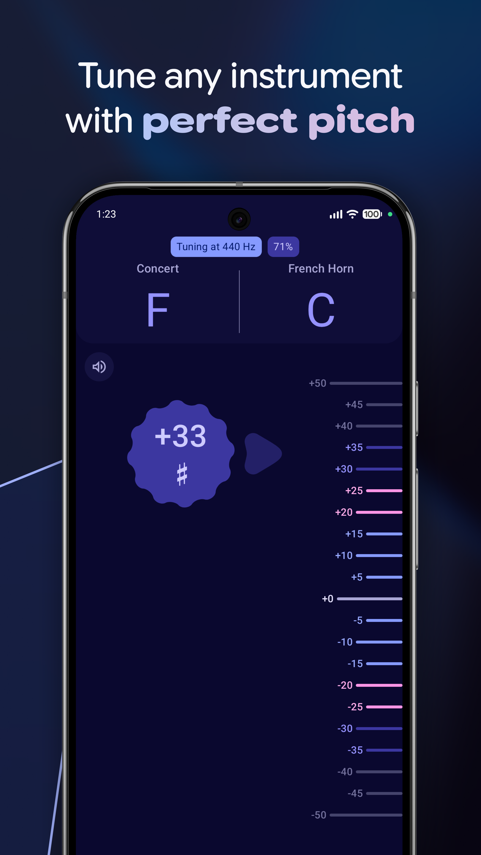 Tune any instrument with perfect pitch
