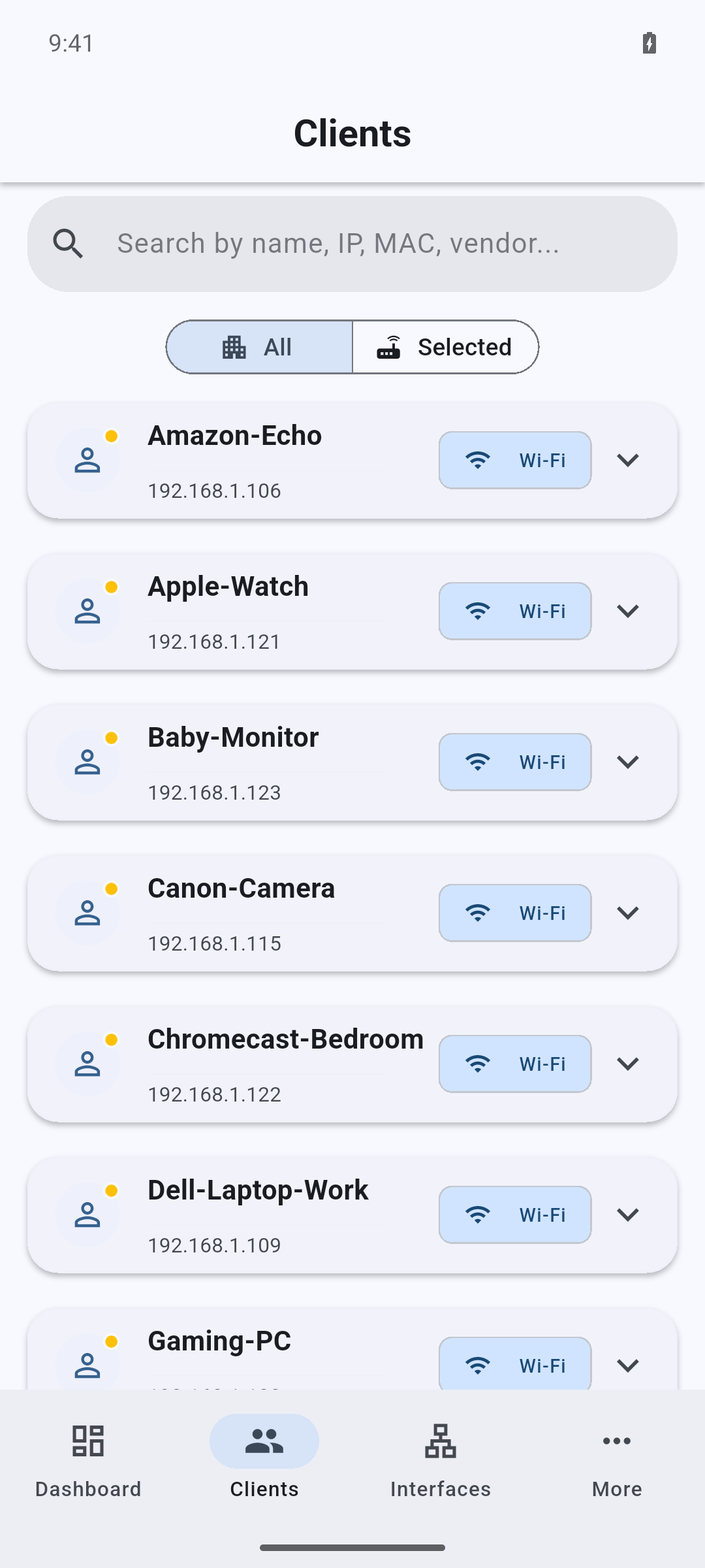 Connected clients