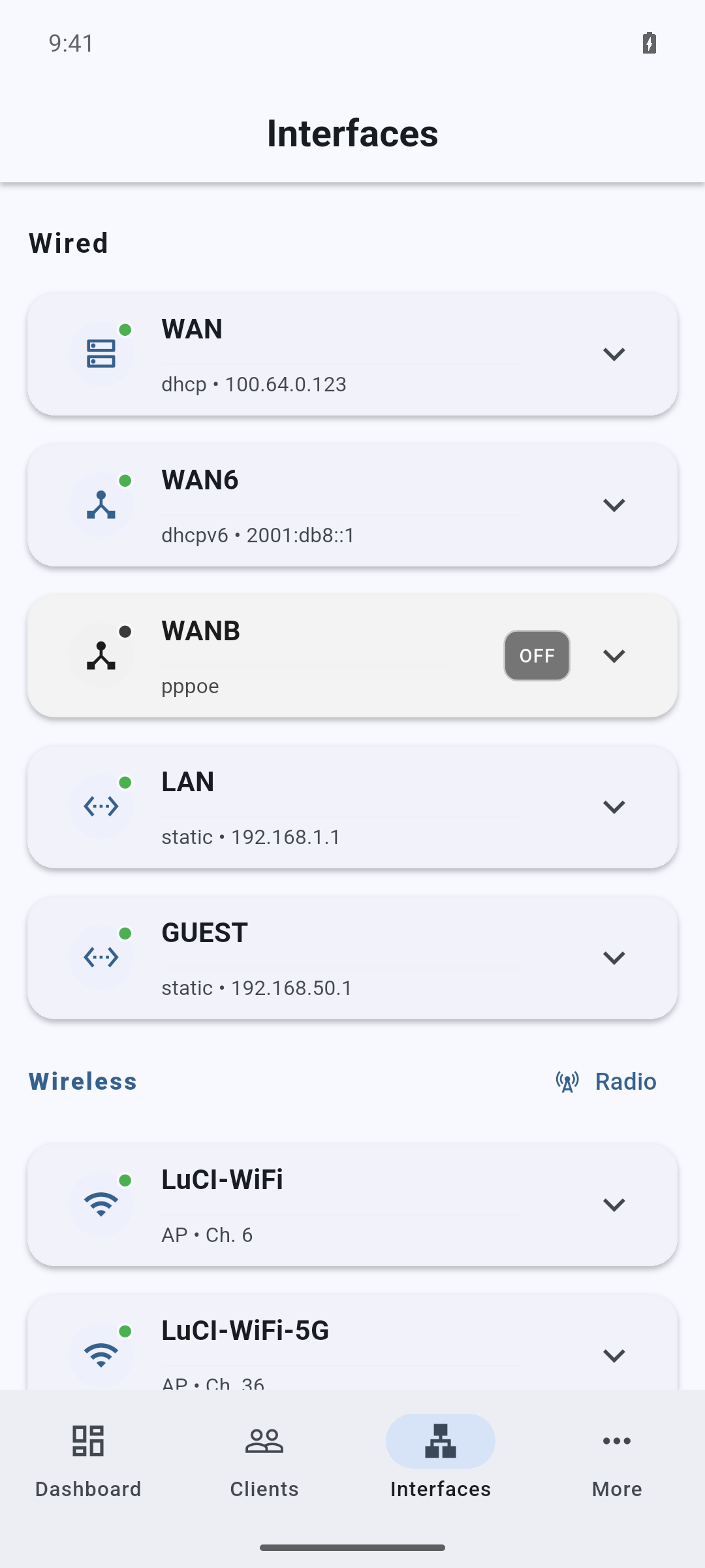Router interfaces