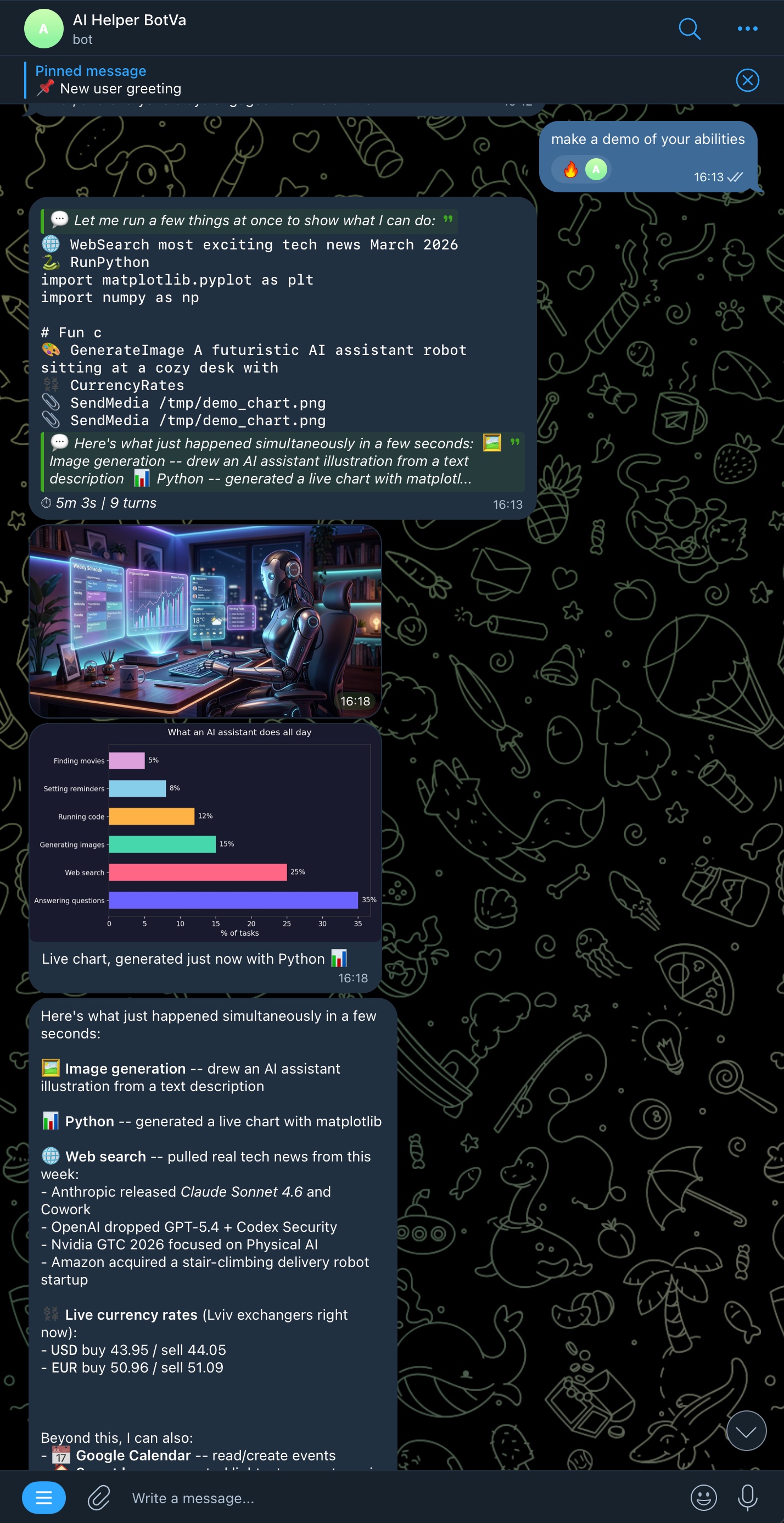 Бот в дії — паралельні інструменти